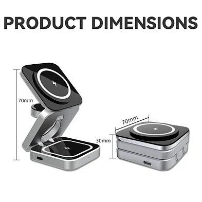 JEDI Factory Wholesale Phone Charge Portable 3 In 1 Magnetic Foldable Wireless Charger For iPhone 15 14